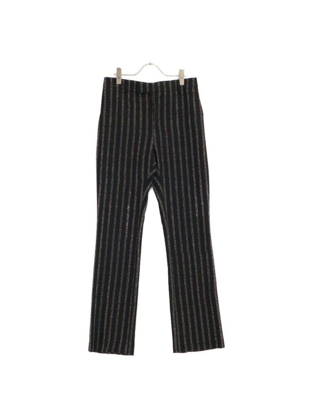Celine Flared Cropped Pants in Viscose Sable Studded Stripe Flare 46